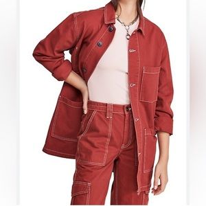 Urban Outfitters Red/Burgundy Utility Coat